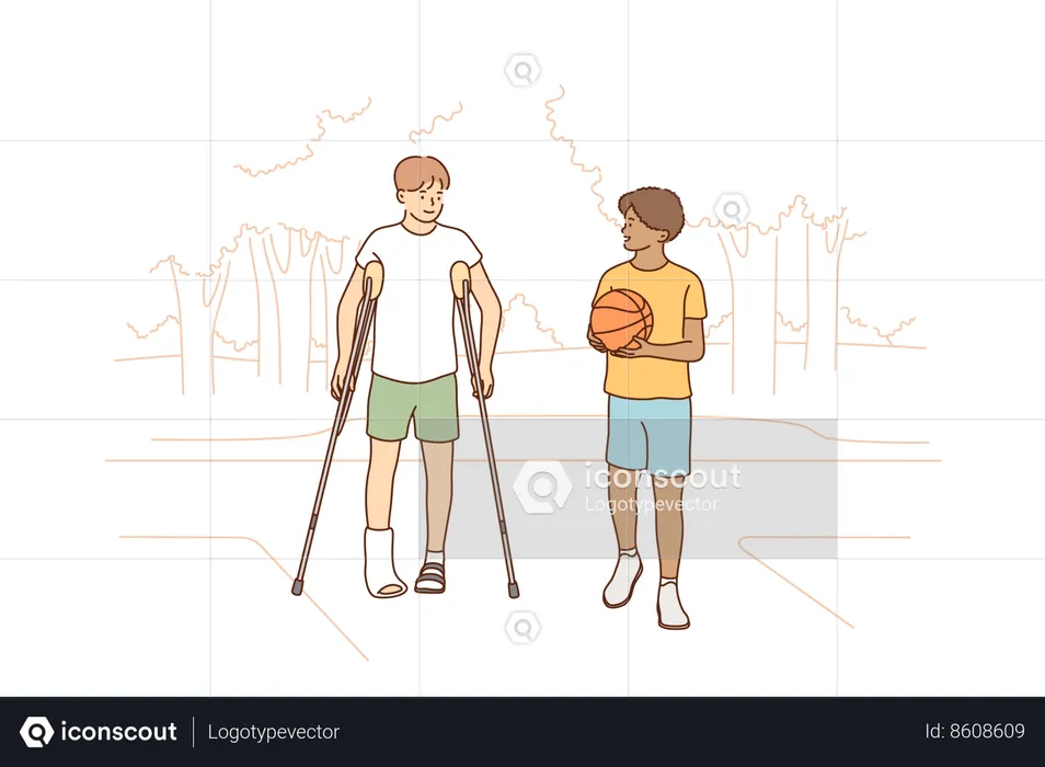 Os meninos estão brincando no chão  Ilustração