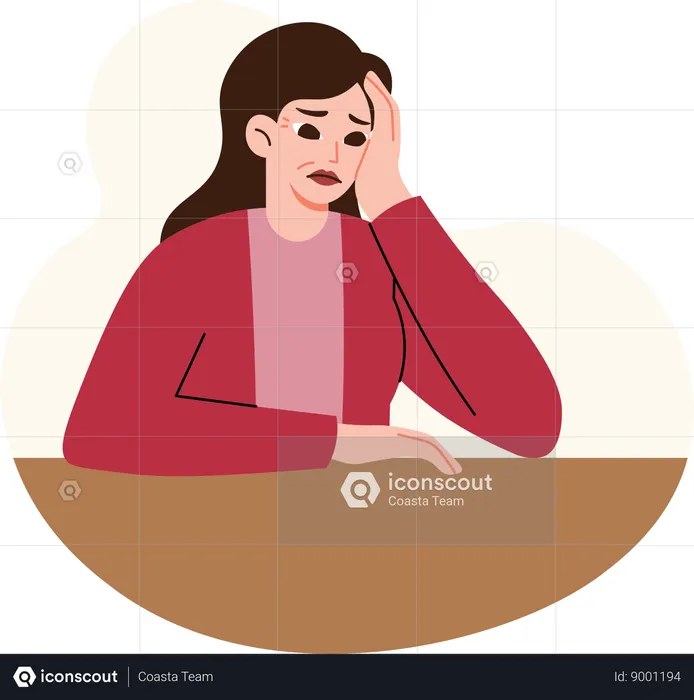 Menopause Symptoms 1 Feeling Anxious  Illustration