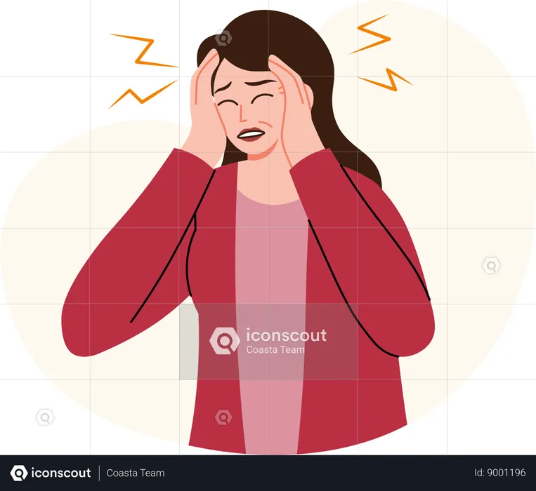Menopause Symptoms 3 Headache  Illustration