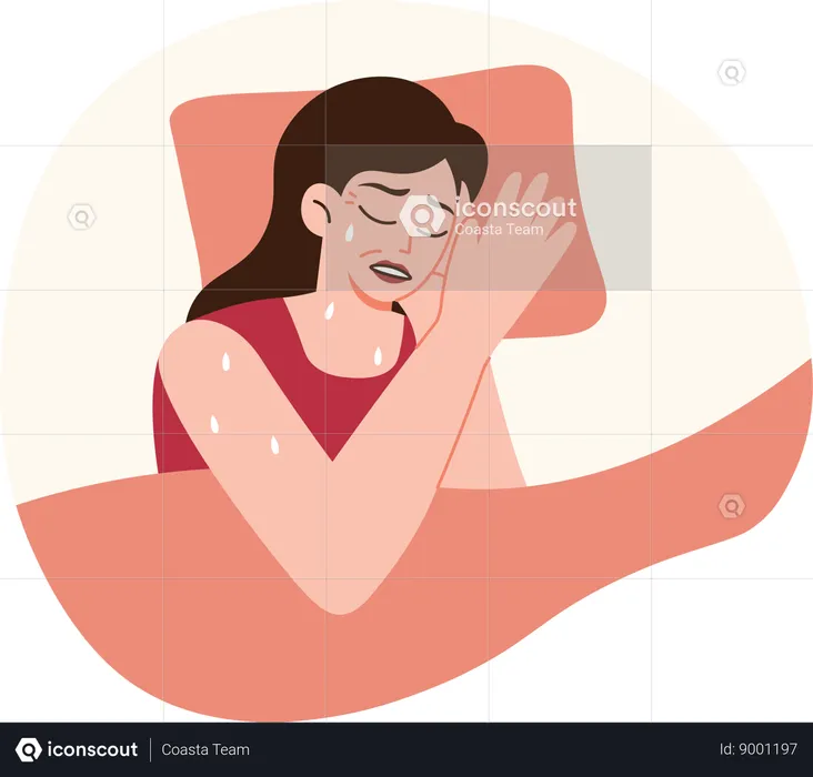 Menopause Symptoms 4 Nightsweat  Illustration