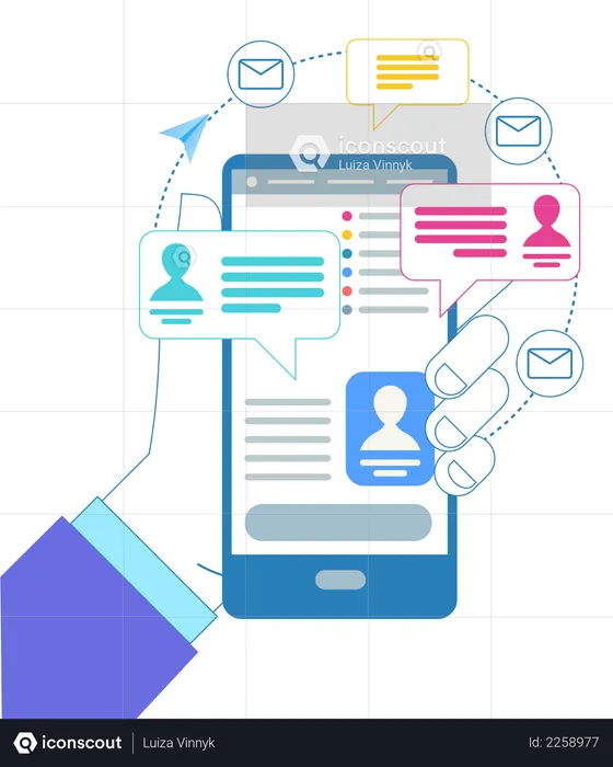 Mensagens ou notificação de marketing  Ilustração