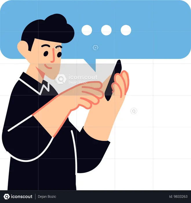 Mensaje de redes sociales  Ilustración