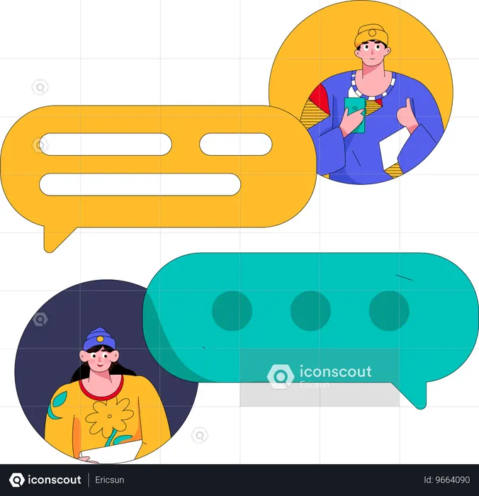Mensajes de internet  Ilustración