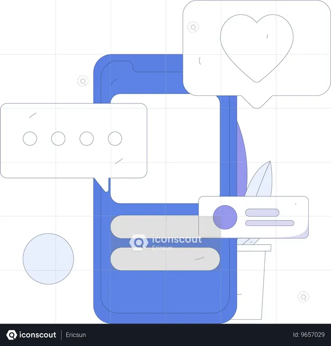 Mensajes de redes sociales  Ilustración