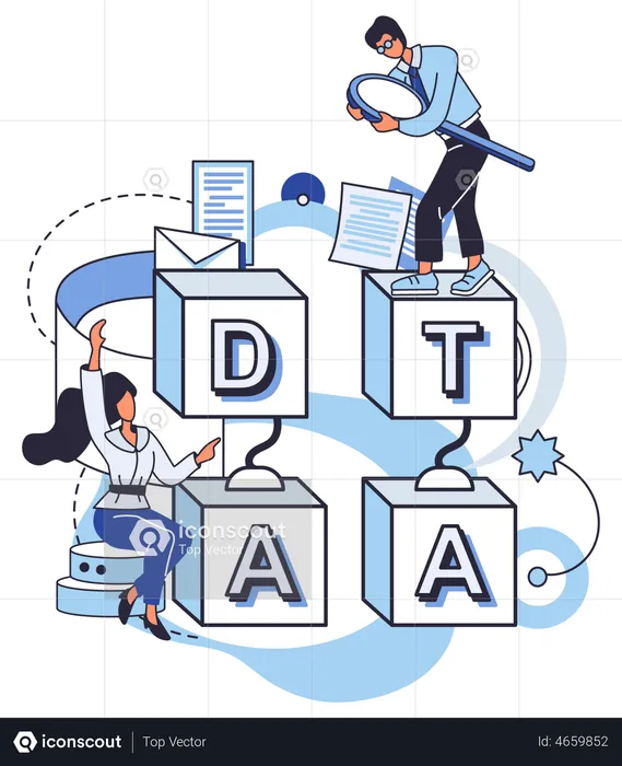 Menschen analysieren Big Data  Illustration