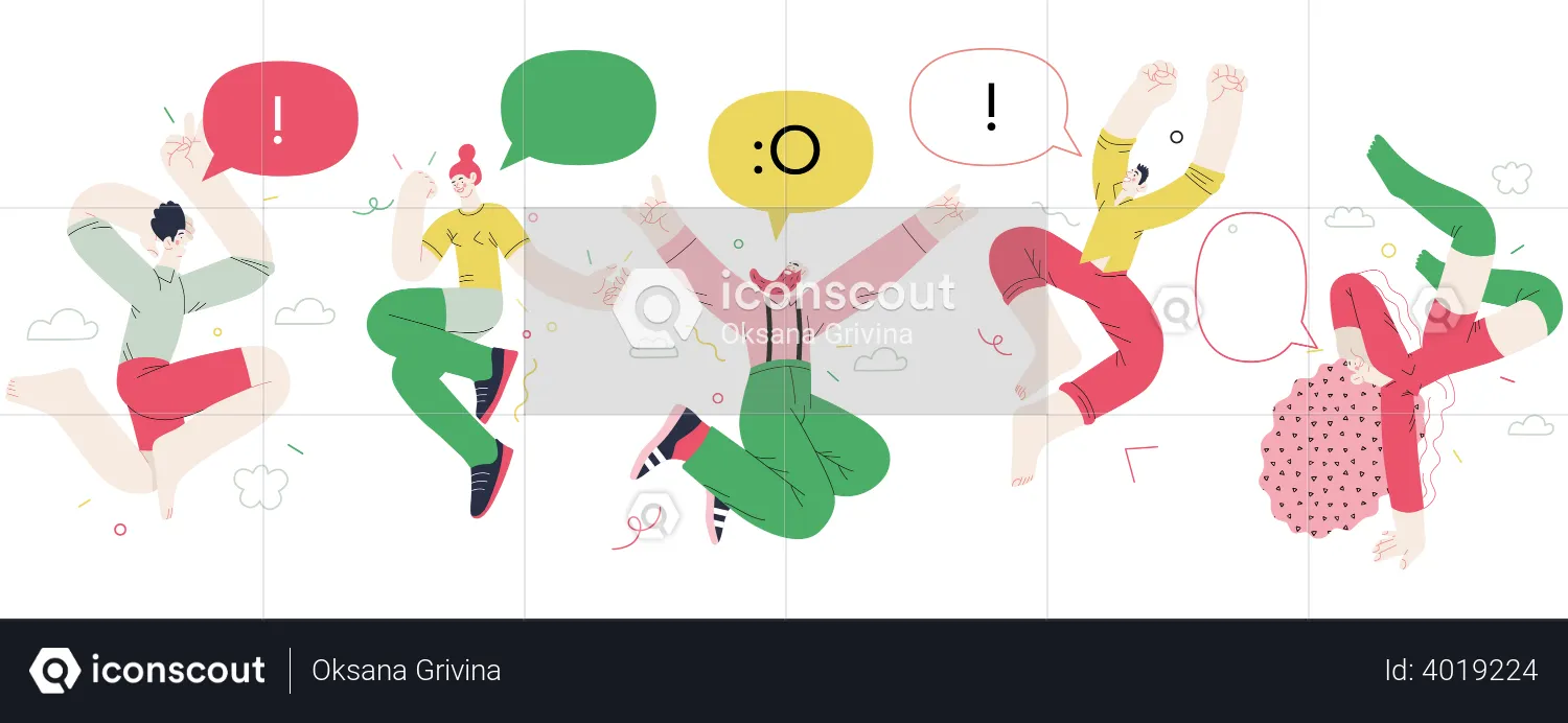 Menschen, die Freude empfinden  Illustration