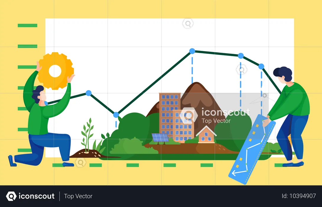 Menschen mit Klimawandel-Diagramm  Illustration