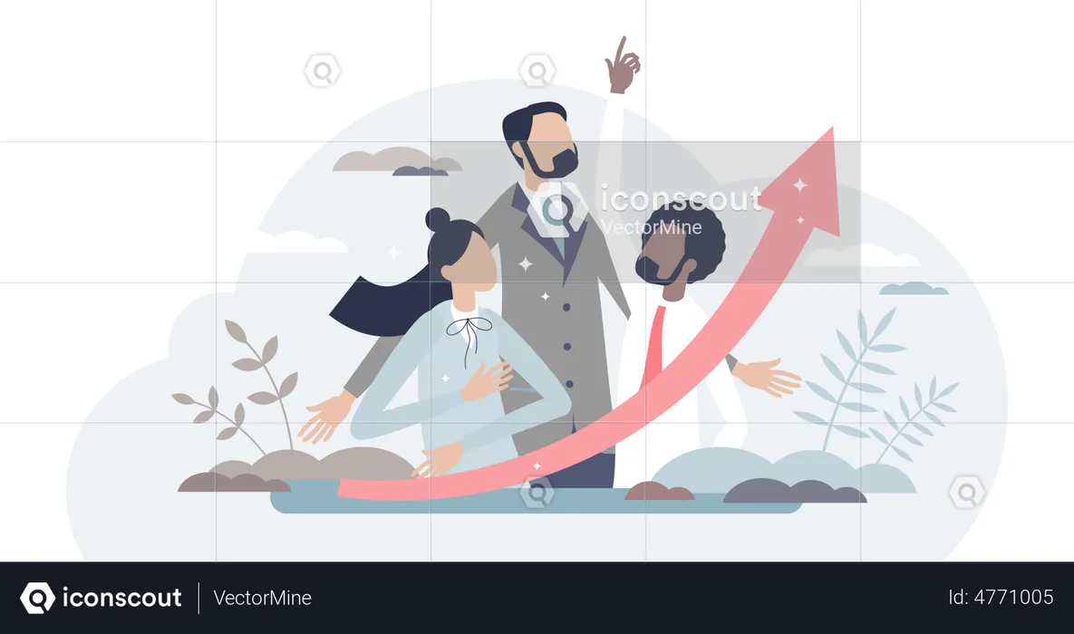 Menschen mit Motivation entwickeln  Illustration