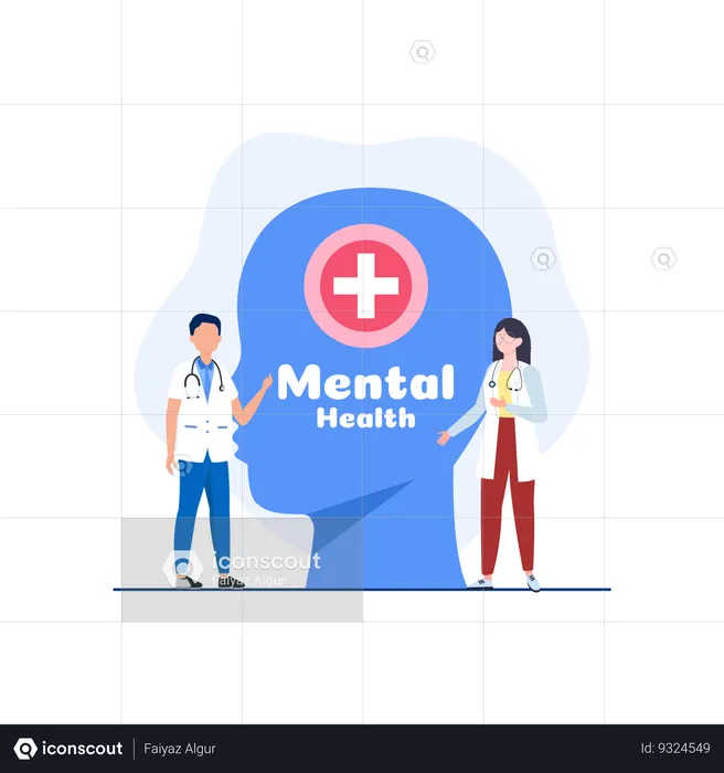 Mental Health Doctor  Illustration