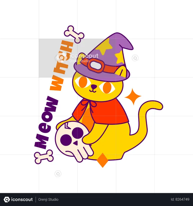 Meow witch  Illustration