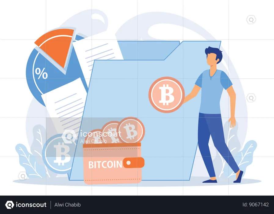 Mercado de bitcoins  Ilustración