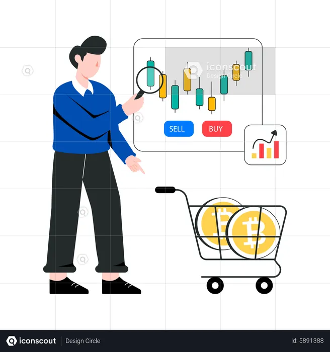 Mercado de criptomoedas  Ilustração