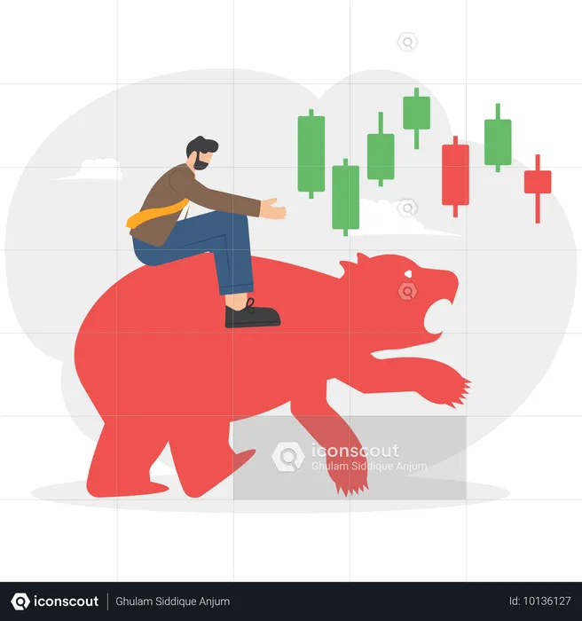 Mercado de baixa apresenta tendência de baixa no mercado de ações  Ilustração