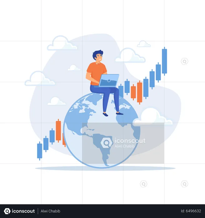 Mercado de valores mundial  Ilustración