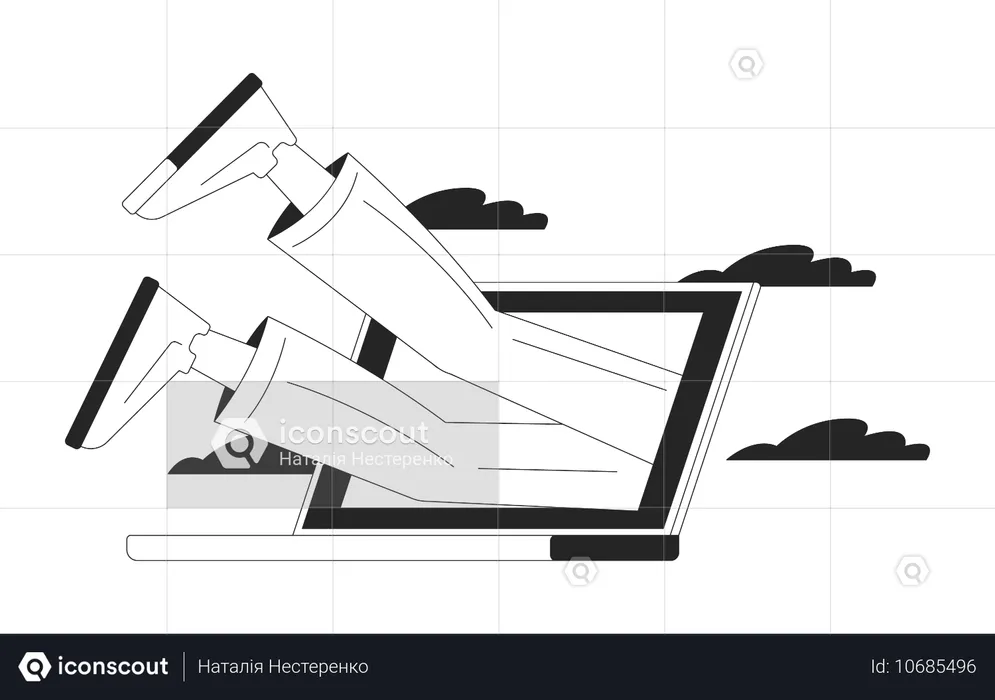 Mergulhe totalmente no trabalho  Ilustração