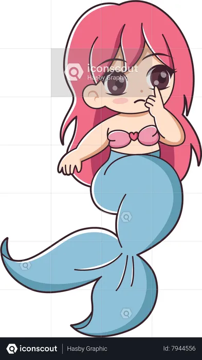 Mermaid Character  Illustration