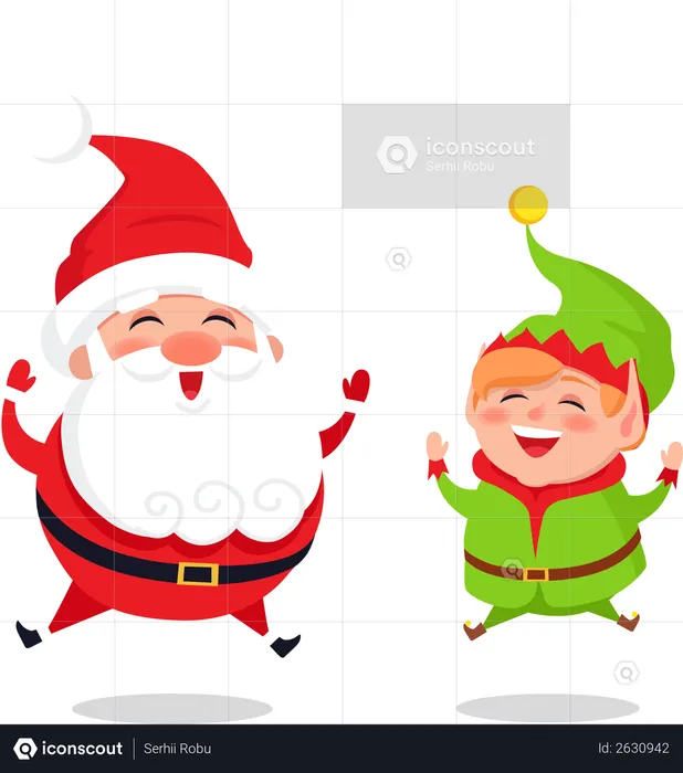 Merry Christmas and Happy New Year Santa Claus  Illustration