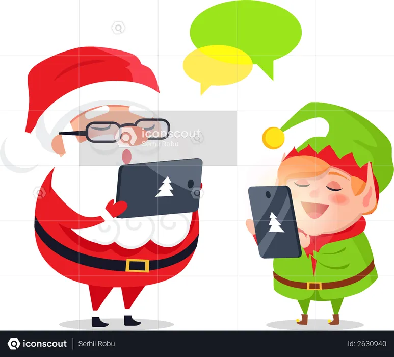 Merry Christmas and Happy New Year Web Page Set  Illustration
