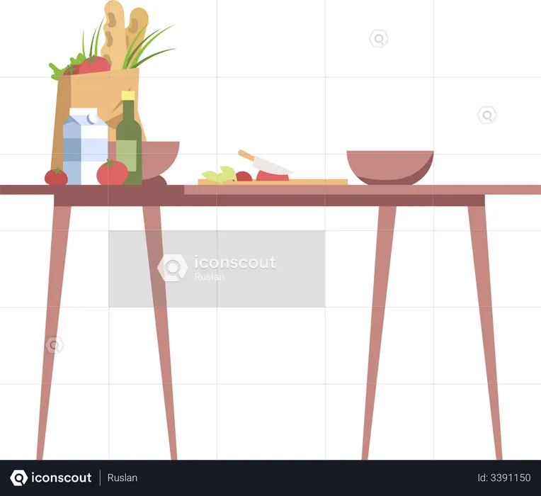 Mesa de cocina  Ilustración