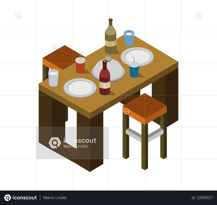 Mesa de jantar  Ilustração
