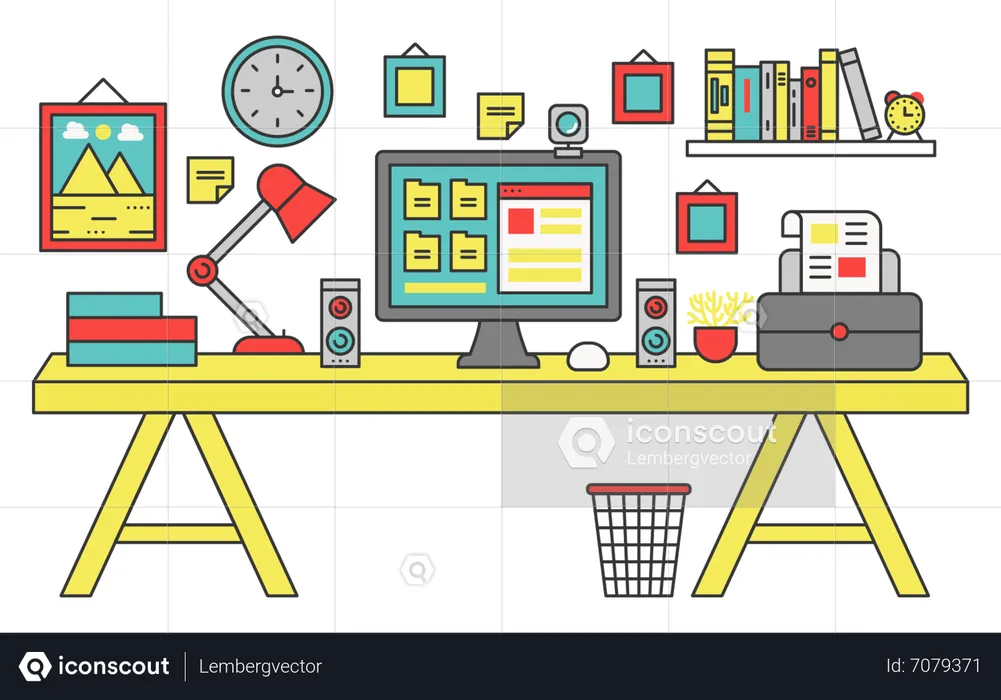 Mesa de trabalho  Ilustração