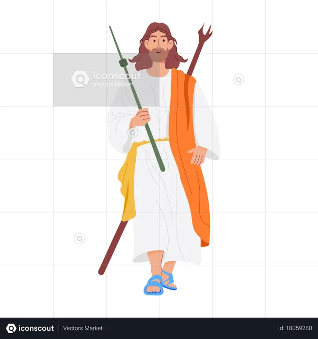 Messiah Holding stick  Illustration