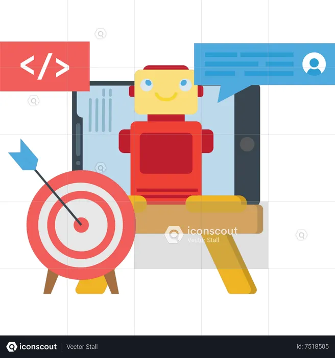 O objetivo da codificação do robô foi alcançado  Ilustração