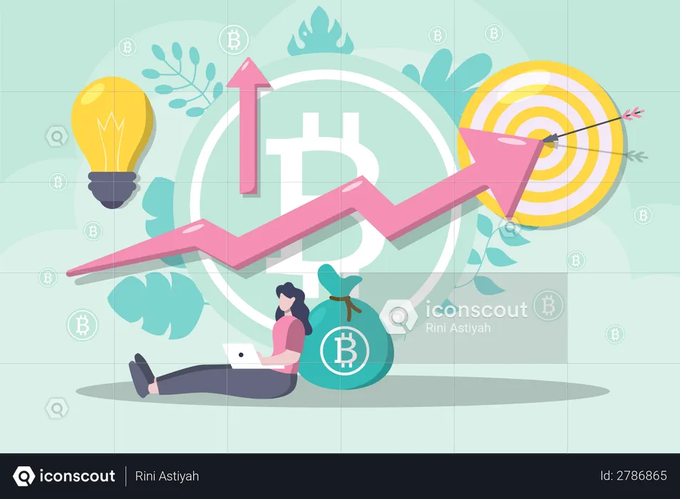 Meta de investimento em bitcoin  Ilustração