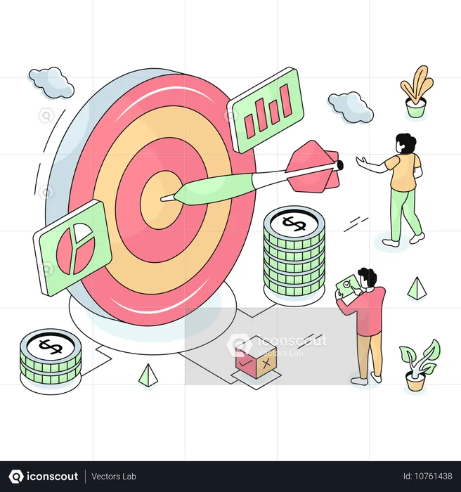 Meta de negócios atingida pelos funcionários  Ilustração