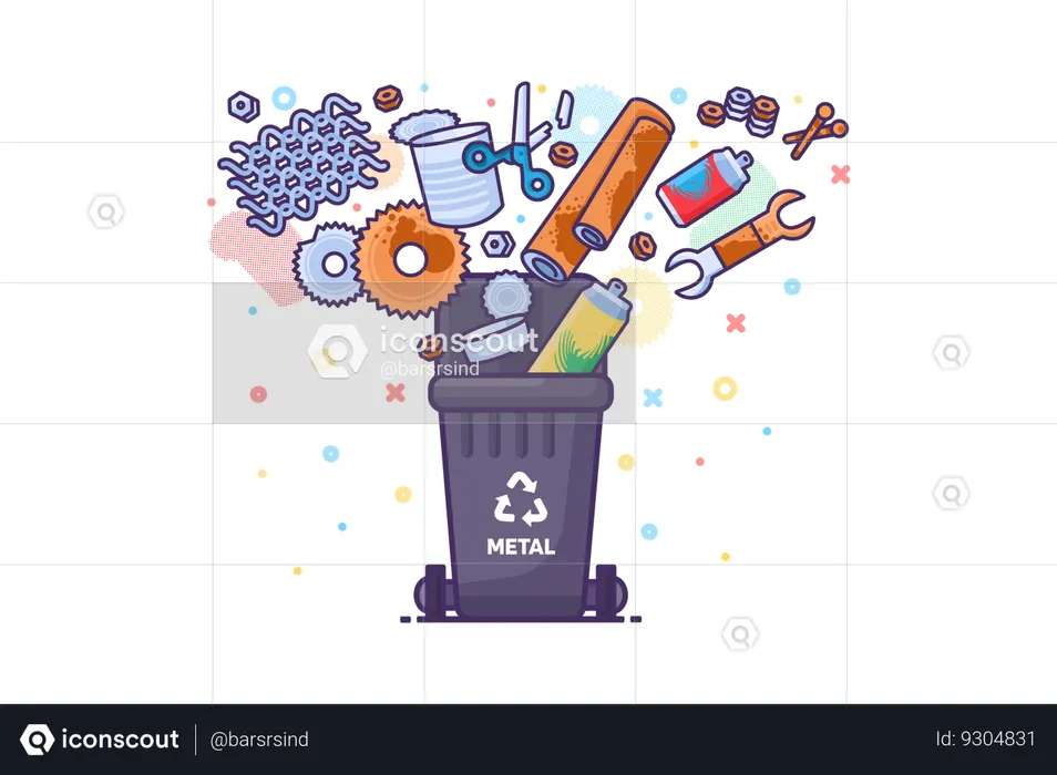 Metal Waste Recycling  Illustration