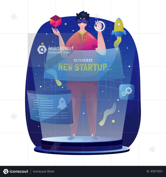 Metaverse startup developer  Illustration