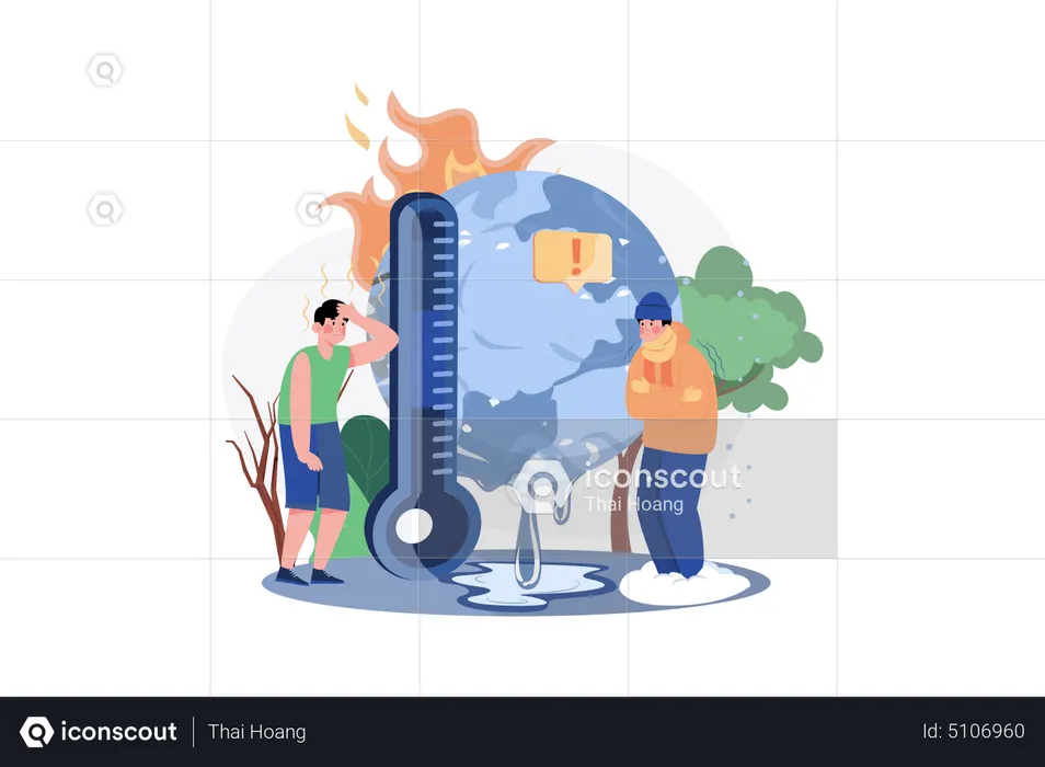 Température météo instable  Illustration