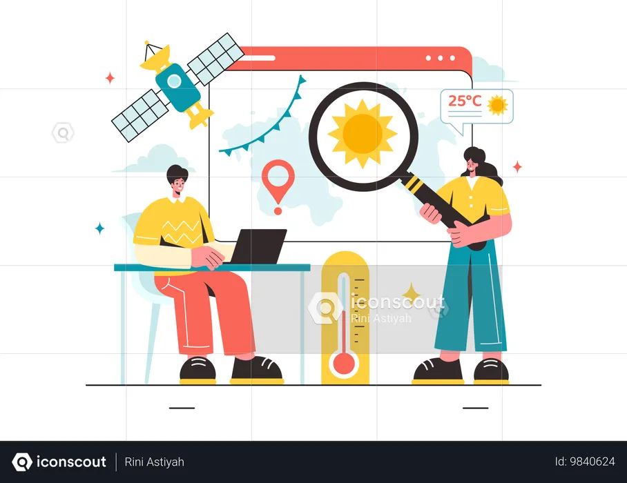 Meteorologist presenting weather data  Illustration