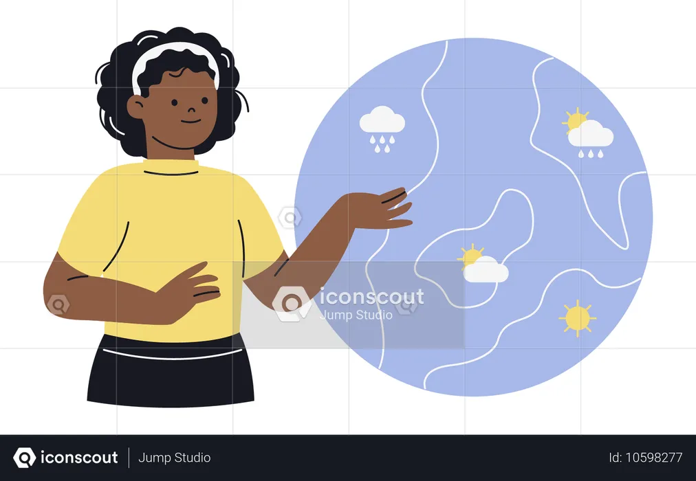 Meteorologista estuda clima  Ilustração