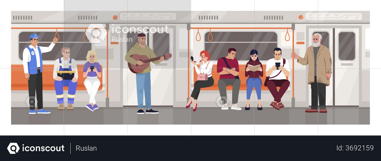 Metro crowd  Illustration