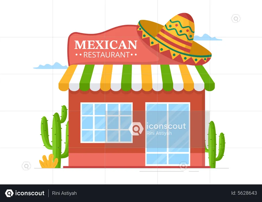 Mexican food restaurant  Illustration