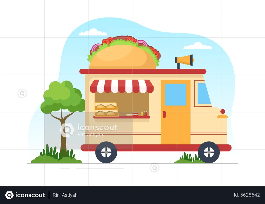 Mexican food truck  Illustration