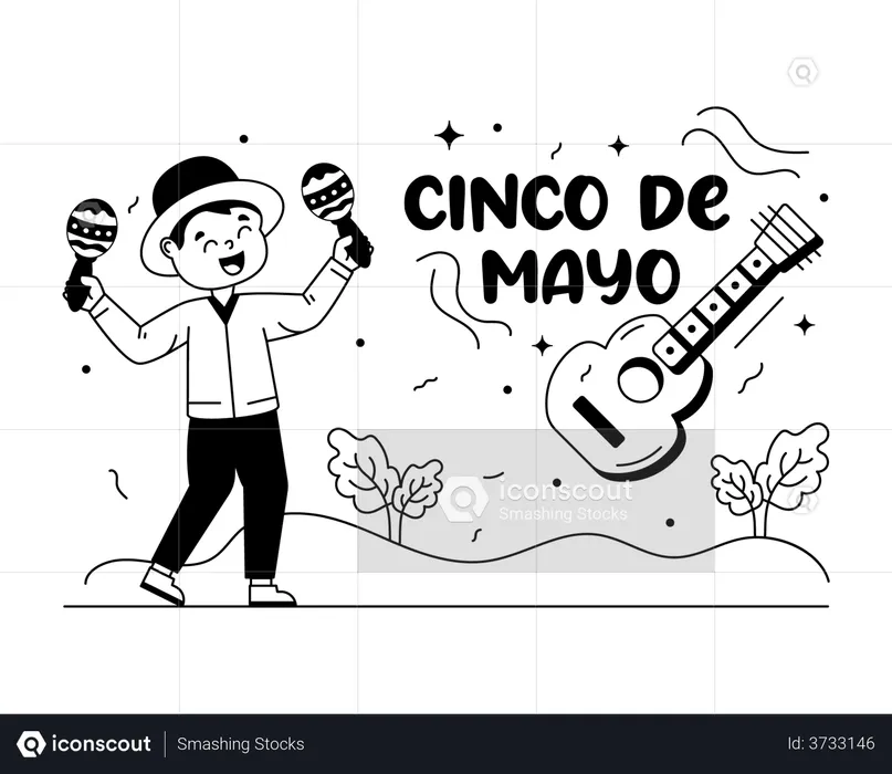 Mexican Maraca player  Illustration
