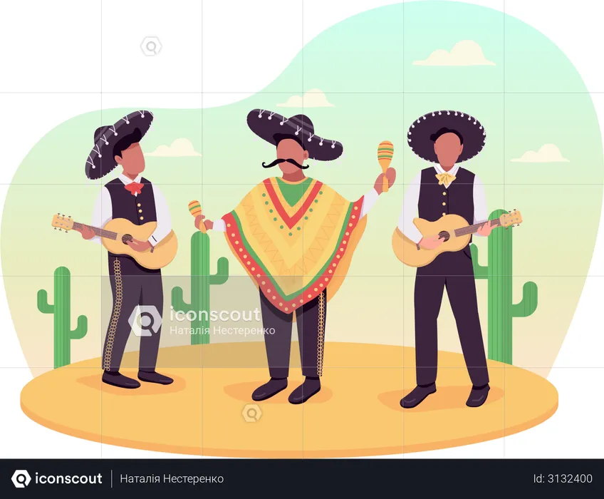 Mexican musicians  Illustration