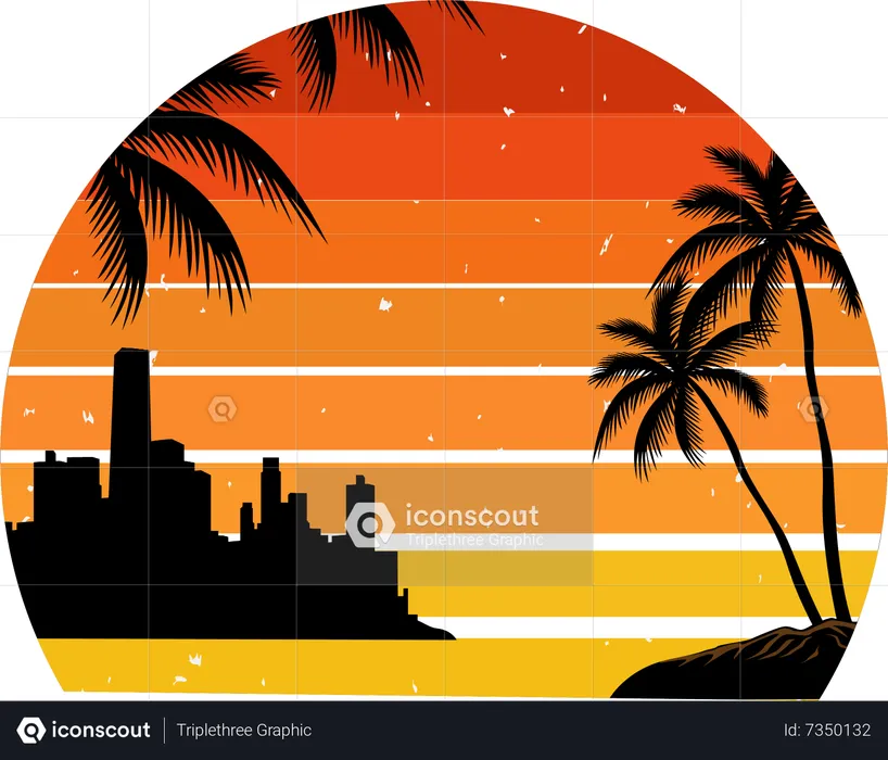 Miami sunset  Illustration