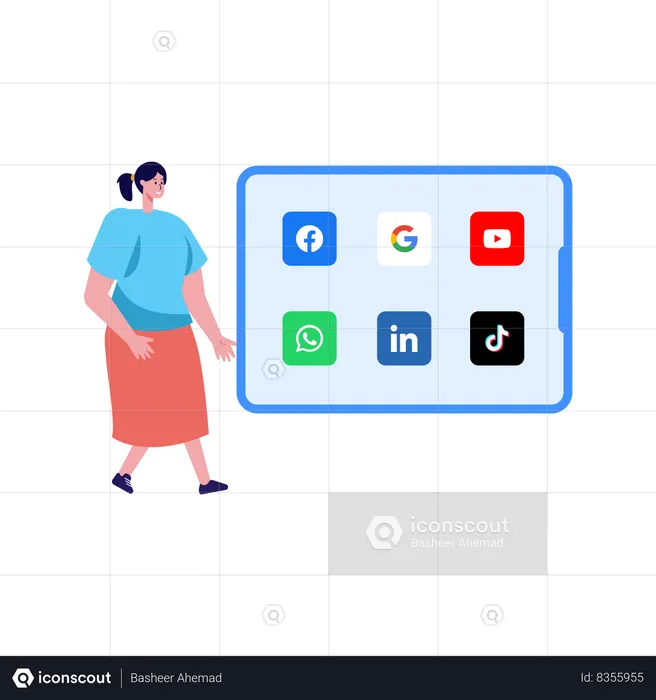 Marketing na web em mídias sociais  Ilustração