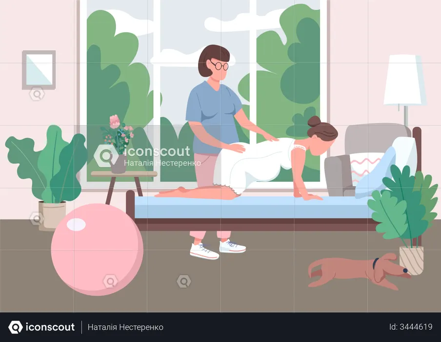 Midwife help  Illustration