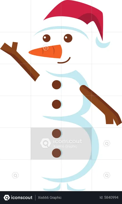 Bonhomme de neige mignon  Illustration