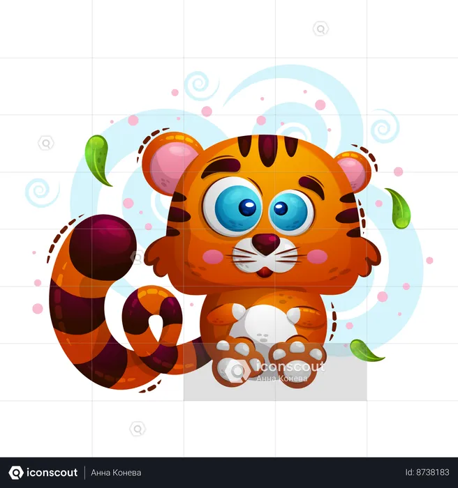 Mignon petit tigre  Illustration