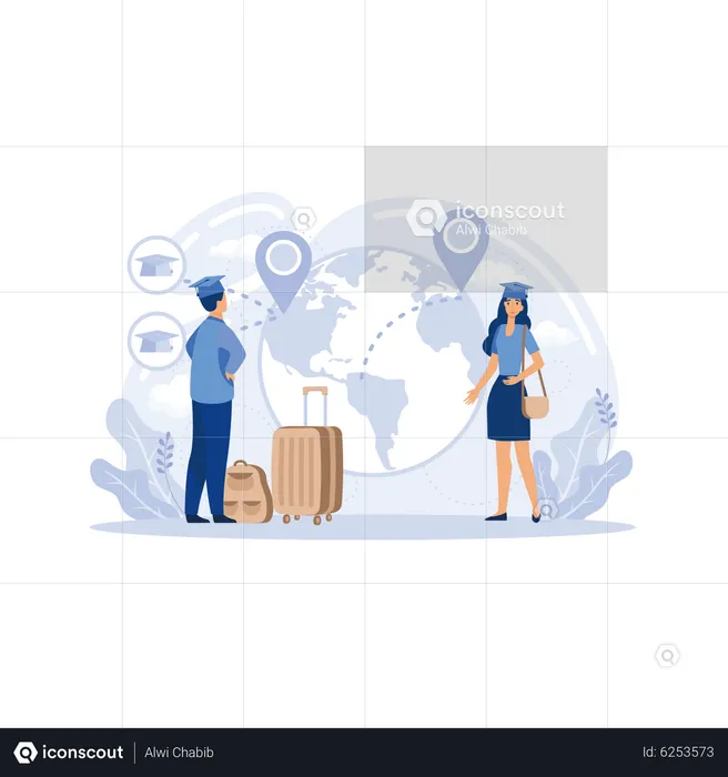 Migração internacional  Ilustração