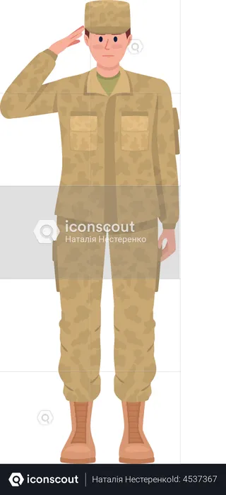 Militaire en uniforme de camouflage  Illustration