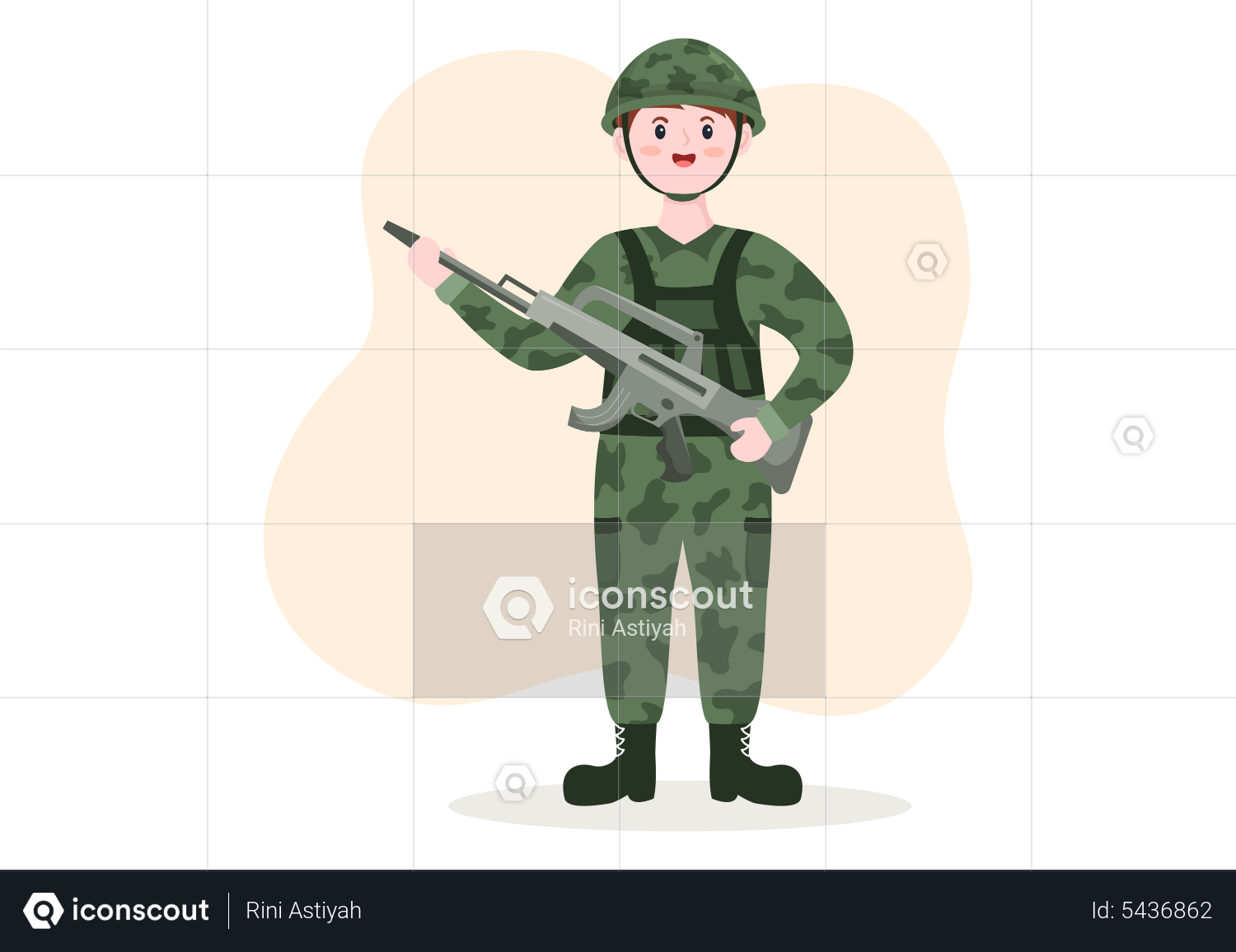 Army man soldier in camouflage combat uniform saluting. Cute cartoon vector  outline style. Isolated vector illustration. Stock Vector | Adobe Stock