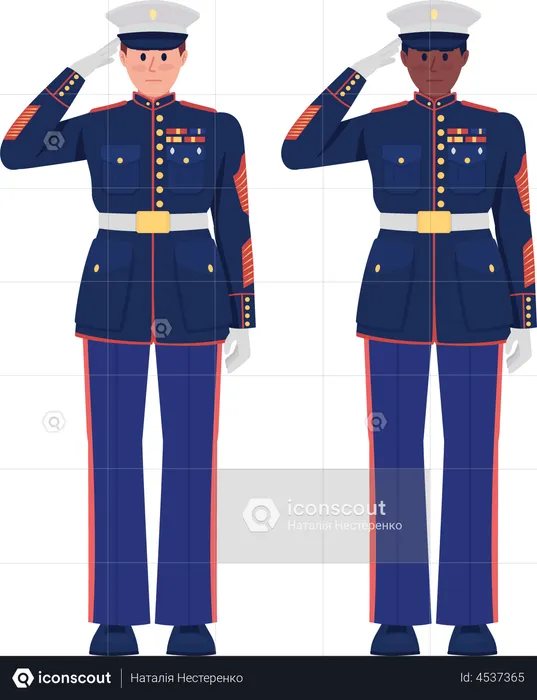 Military parade Salute  Illustration