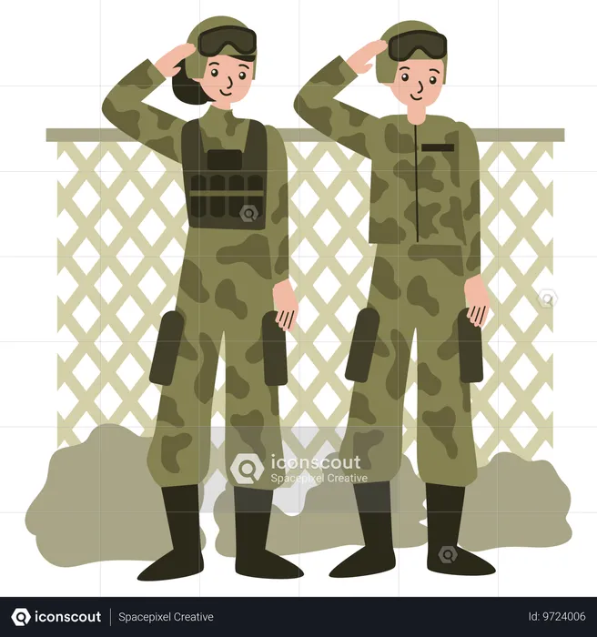 軍人  イラスト