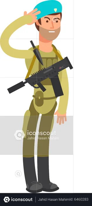 Military Soldier Giving Salute  Illustration
